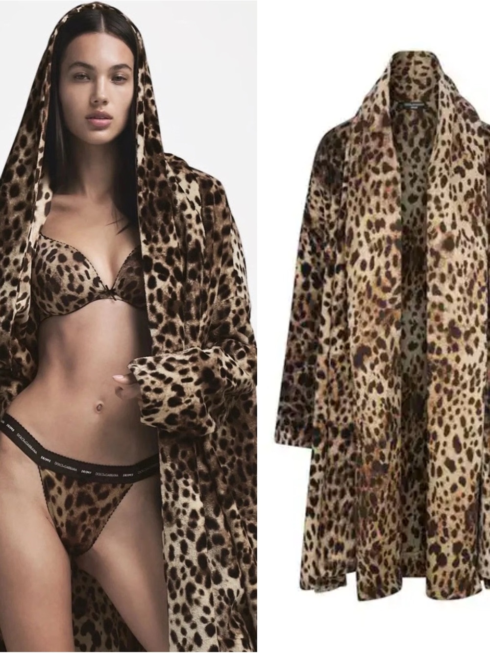 Skims x Dolce Gabanna Silk Terry Robe Leopard Cheetah M/L $698